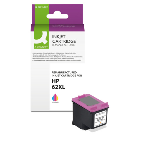 Cartuccia Q-Connect rigenerata HP 62XL colore ciano/magenta/giallo KF13975